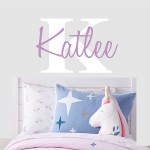 Custom Name & Initial Wall Decal- Baby Boy Girl Unisex Nursery Decal for Home Bedroom Children Wall Sticker 400 22 Wide x 15 high