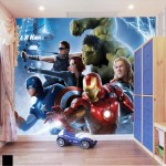 Custom The Avengers 3D Wallpaper Wall Mural Removable Sticker Home Decor Self-Adhesive PVC Kids Room Bedroom Nursery Home Decoration