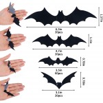 DIYASY Bats Wall Decor,120 Pcs 3D Bat Halloween Decoration Stickers for Home Decor 4 Size Waterproof Black Spooky Bats for Room Decor