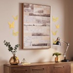 DIYASY Butterfly Wall Décor,36 Pcs Gold 3D Butterfly Stickers Decals for Room,Bedroom,Wedding and Nursery Decoration