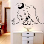 Dumbo and Timothy Mouse Dumbo Characters Cartoon Wall Sticker Art Decal for Girls Boys Room Bedroom Nursery Kindergarten House Fun Home Decor Stickers Wall Art Vinyl Decoration Size 18x20 inch