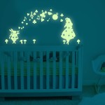 Fairy Girl Glow in The Dark Wall Stickers BENBO Stars PVC Vinyl Luminous Wall Decals DIY Wall Stickers for Home Decor Mural Decor Girls Kids Nursery Room Decoration