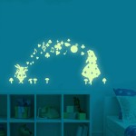 Fairy Girl Glow in The Dark Wall Stickers BENBO Stars PVC Vinyl Luminous Wall Decals DIY Wall Stickers for Home Decor Mural Decor Girls Kids Nursery Room Decoration