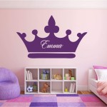 Girls Room Decor | Princess Crown Personalized Wall Decal With Custom Name | Vinyl Home Decor for Bedroom Baby Nursery Playroom | Various Color Options | Small Large Sizes