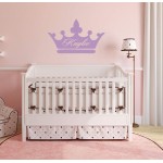 Girls Room Decor | Princess Crown Personalized Wall Decal With Custom Name | Vinyl Home Decor for Bedroom Baby Nursery Playroom | Various Color Options | Small Large Sizes