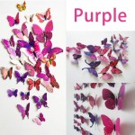 HAKDAY 48 PCS 3D Butterfly Wall Stickers Crafts Butterflies DIY Art Decor Home Room Decorations,24 PCS for Blue and 24 PCS For Purple