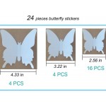 Heansun 24 PCS Butterfly Wall Decals Butterflies Decor Stickers for Home Decorations Kids Room Bedroom DecorWhite