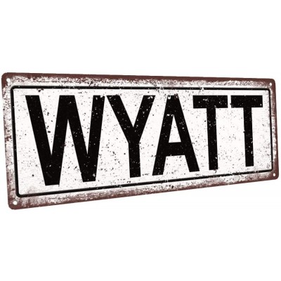 Homebody Accents Wyatt 6"x16" Metal Sign Wall Décor for Kids Room and Nursery