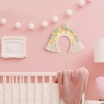 iayokocc Rainbow Wall Hanging Rainbow Wall Decor with Tassels Nursery Wall Décor for Nursery Kids Room Home DecorClorful