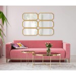 Kate and Laurel Laverty Modern Decorative Octagon Wall Mirror Set Set of 3 Gold Geometric Wall Accent Mirrors for Home