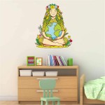 kjhgk Mother's Day Mother Earth Wall Stickers Home Decor for Bedroom Living Room Nursery