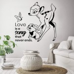 Love is A Song Bambi Quote Disney Character Cartoon Wall Sticker Art Decal for Girls Boys Room Bedroom Nursery Kindergarten House Fun Home Decor Stickers Wall Art Vinyl Decoration Size 30x30 inch