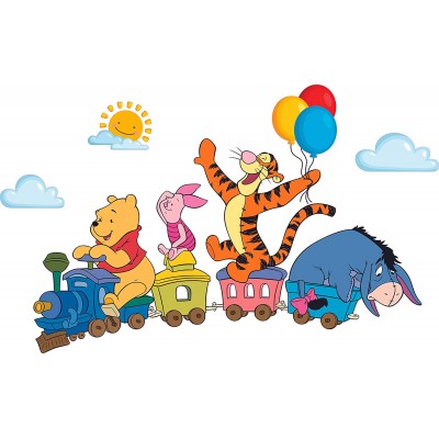 Made To Stick Decals LLC Vinyl Wall Decal: Kids Nursery Animated TV Show Winnie The Pooh | 22in x 36in Room Pooh The Bear Tigger Eeyore & Piglet Bedroom Home Sticker Décor 36in x 22in