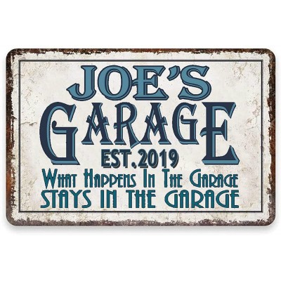 Metal Signs for Garage Man Cave Decor Gifts for Men Personalized Garage Accessories Vintage Look Art Decoration Metal Wooden Plaque Wall Decor Customized Gift for A Man