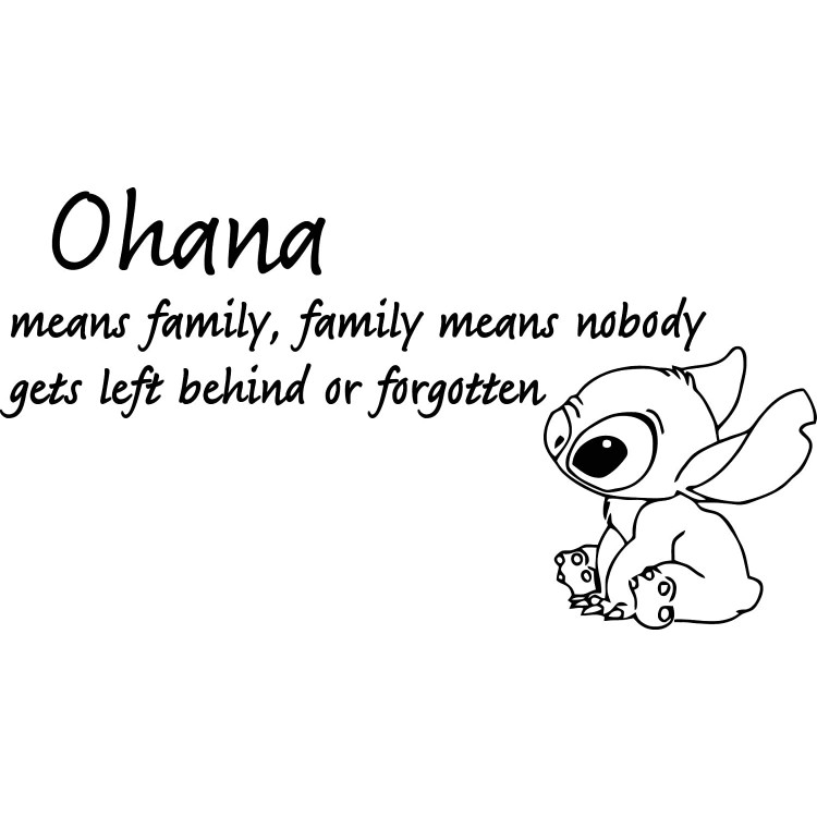 Ohana Wall Decals Nursery- Ohana Means Family Wall Decal Quote Lilo and Stitch Vinyl Sticker Baby Kids Nursery Wall Art Home Decor |Q 049| by FabWallDecals 22 Tall x 39 Wide