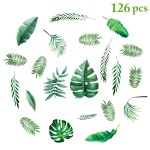 Outgeek Tropical Stickers,Palm Leaf Wall Decals 126 Pcs Tropical Plants Tree Leaves Removable Waterproof for Kids Nursery Room Home Decor Bedroom Living Room Decorations…