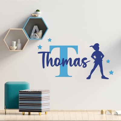 Peter Pan Personalized Name & Initial Home Decor Baby Girl or Boy Mural Wall Decal Sticker for Home Decor Children's Bedroom
