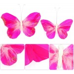 PIAOPIAONIU 20 PCS Feather 3D Butterfly Wall Decals Gold Glitter Pink Butterfly Wall Decor Stickers for Room Home Nursery Classroom Offices Kids Girl Boy Bedroom Bathroom