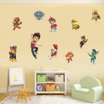 QIANGZHI Cartoon Wall Decal 11pcs Peel and Stick Wallpaper for Kids Toddlers Bedroom Bathroom Home Decor Birthday Party Supplies