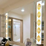QINREN 10Pieces Self-Adhesive Tiles 3D Mirror Wall Stickers Wall Decal Home Decor Poster,Golden,Acrylic