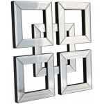 QMDECOR Square Mirrored Wall Decor Decorative Mirror 12x12 inches Modern Fashion DIY Silver Wall-Mounted Mirrors
