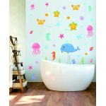 Sea Animals Wall Decals Cartoon Jellyfish Seahorse Wall Stickers- Under The Sea Theme Sticker for Kids Room Bathroom Nursery Wall Art Decor Home Decoration