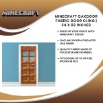 Ukonic Minecraft Oakdoor Fabric Door Cling | Wall Decorations Playroom Accessories Kids Room Essentials Home Decor | Video Game Gifts and Collectibles | 34 x 82 Inches