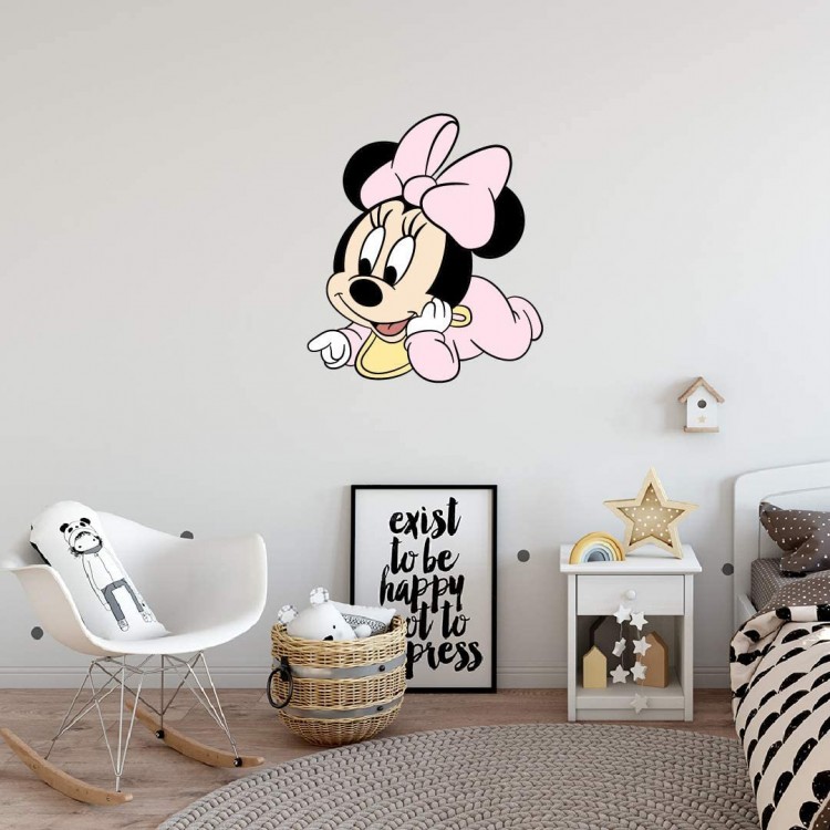 Vinyl Wall Decal: Kids Nursery Walt Young Minnie Mouse 20 x 22 Coon Character MulticolorBedroom Home Sticker Décor