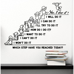 Wall Decals Quote Motivation Which Step Have You Reached Today Decal Stairs To The Top Vinyl Sticker Family Bedroom Nursery Baby Room Home Decor Art Murals Office Ms572