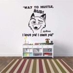 Way to Hustle Bud Quote Zootopia Cartoon Quotes Wall Sticker Art Decal for Girls Boys Room Bedroom Nursery Kindergarten House Fun Home Decors Stickers Wall Art Vinyl Decoration Size 10x10 inch