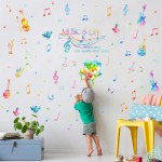 Yovkky Watercolor Music is Life Wall Decals Stickers Peel Stick Removable Musical Instrument Note Polka Dot Nursery Decor Home Studio Piano Saxophone Guitar Decorations Kid Bedroom Playroom Art Gift