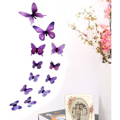 ZANFUN 12 PCS 3D DIY Wall Sticker Stickers Removable Mural Butterfly Decal Decor for Home and Room Decoration Kids Girls