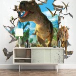 ZXDHNS Wall Murals L Three-Dimensional Animal Dinosaur Self-Adhesive Wall Art Stickers for Living Room Bedroom Children’S Room Tv Background Printed Home Decor Photo Wallpaper WxH 59X41.3 Inch