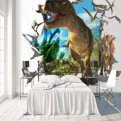 ZXDHNS Wall Murals L Three-Dimensional Animal Dinosaur Self-Adhesive Wall Art Stickers for Living Room Bedroom Children’S Room Tv Background Printed Home Decor Photo Wallpaper WxH 59X41.3 Inch