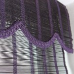 BCGT Bamboo Curtain Fantasy Purple Bamboo Roll Up Window Blind Light Filtering Roller Shades with Wave Mantle，for Tatami Curtains Balcony Decoration Living Room Size : W46×H150cm