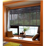 BCGT Bamboo Roller Shade with 20cm Flat Curtain Window Blinds for Bedroom Easy to Pull Down & Up Size : 45x80cm