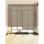 BCGT Natural Roman Shades with 15cm Valance Window Bamboo Blinds for Balcony Cut Off Teahouse Office Black Shading Rate 55% Size : 82x150cm