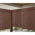 BCGT Walnut Lifting Bamboo Roller Shades Blinds for Balcony Cut Off Teahouse Office Bamboo Curtain with 15cm Valance and Side Pull 50 60 90 100 120 130 Width Shading Rate: 50%