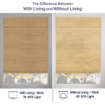 LANTIME Wood Window Roman Shades Lined Blackout Bamboo Roman Shades Blinds Easy Installation for Home and Garden Pattern 6