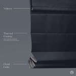 MOOD Custom Fabric Roman Shades for Windows | Cordless + Designer Styles with Thermal Backing | 45.5 inches Wide Blinds for Bedroom Living Room Doors and Homes | Jean Navy Privacy | 45.5 W x 48 H