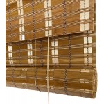 THY COLLECTIBLE Bamboo Roll Up Window Blind Sun Shade Light Filtering Roller Shades with 8-Inch Valance Tan Colored Bamboo 48 x 64