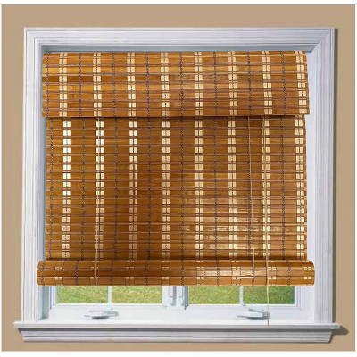 THY COLLECTIBLE Bamboo Roll Up Window Blind Sun Shade Light Filtering Roller Shades with 8-Inch Valance Tan Colored Bamboo 48" x 64"