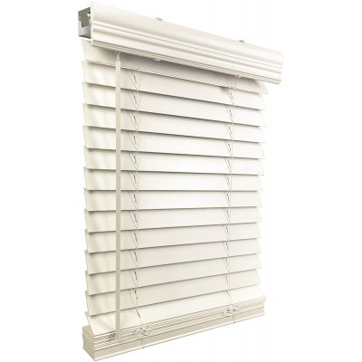 US Window And Floor 2" Faux Wood 30.5" W x 60" H Inside Mount Cordless Blinds 30.5 x 60 White