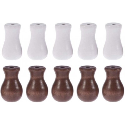 Window Blind Wood Cord Knobs Tassels Cord Drapery Hardware Wooden Hanging Ball Blind Small Pendants DIY Home Decoration Curtain Craft Brown 5pcs + White 5pcs