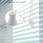 YMXLB 12 Pack Window Blind Wood Cord Knobs Wooden Hanging Blind Small Pendants Drops Pull End for Blinds or Shades White