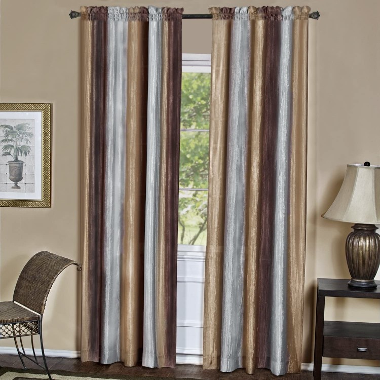 Achim Home Furnishings OMPN84CH06 Ombre Window Curtain Panel 50 x 84 Chocolate Red