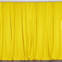 AK TRADING CO. 10 feet x 10 feet Polyester Backdrop Drapes Curtains Panels with Rod Pockets Wedding Ceremony Party Home Window Decorations Yellow