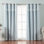 Best Home Fashion uMIXm Tulle Sheer with Attached Valance & Solid Blackout 4 Piece Curtain Set – Stainless Steel Nickel Grommet Top – Ocean – 52 W x 84 L – 2 Curtains and 2 Sheer Curtains