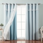 Best Home Fashion uMIXm Tulle Sheer with Attached Valance & Solid Blackout 4 Piece Curtain Set – Stainless Steel Nickel Grommet Top – Ocean – 52 W x 84 L – 2 Curtains and 2 Sheer Curtains