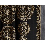 Black-Gold Floral Ombre Mandala Curtains Tapestry 82 Length X 41 Width | Indian Drapery Bohemian Curtain Home Décor | Balcony Valance Panels Room Divider Curtains | Home Décor Sheer Wall Hangings